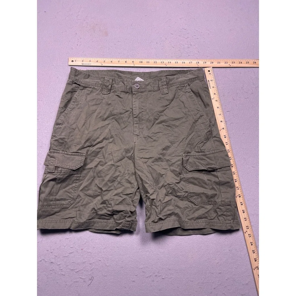 Columbia Cargo Shorts 100% Cotton Olive Green 38 Mens